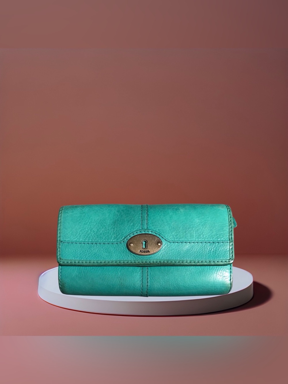 Turquoise Color Fossil Wallet